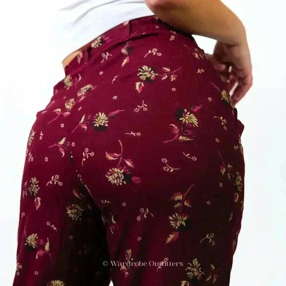 WOOLRICH Mulberry Maroon Floral Dress Pants - Picture 5 of 6